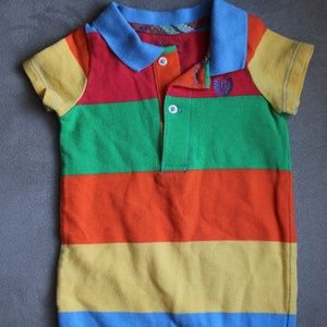 Chaps baby boy polo one piece romper 6M
